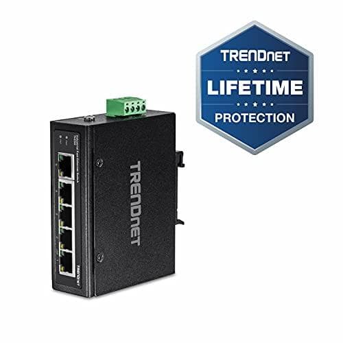 TRENDnet TI-E50 - switch - uadministreret - 5 x 10/100 - DIN-skinne monteres, vægmonteres - DC