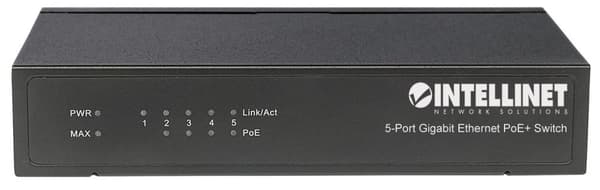 Intellinet Gigabit Ethernet PoE+ -kytkin - Kytkin - 4 x 10/100/1000 (PoE+) + 1 x 10/100/1000 - Pöytäkone - PoE+ (60 W) (561228)