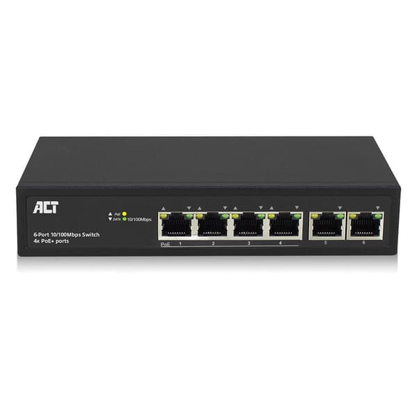 Switch 6-portar 10/100 Mbps | 4x PoE+-portar-ACT AC4430