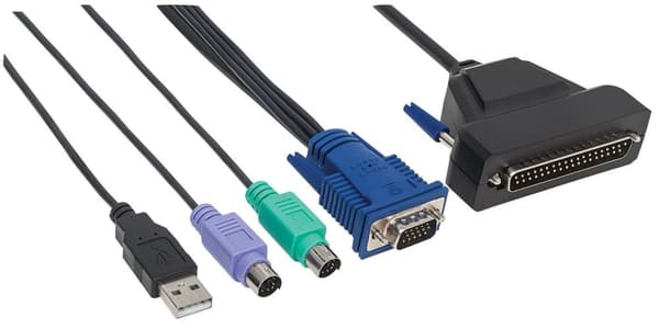Intellinet 507769 1-ports VGA-kabel til KVM-konsol Inkluderer PS/2 USB og VGA han sort