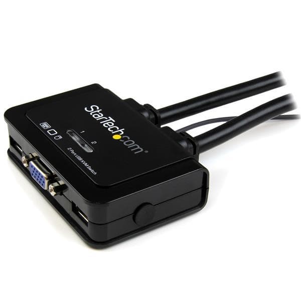 StarTech.com 2-ports USB VGA-kabel KVM-switch - USB-driven med fjärrkontroll - KVM-switch - USB - 2 x KVM-port(ar) - 1 lokal användare - Desktop (SV21