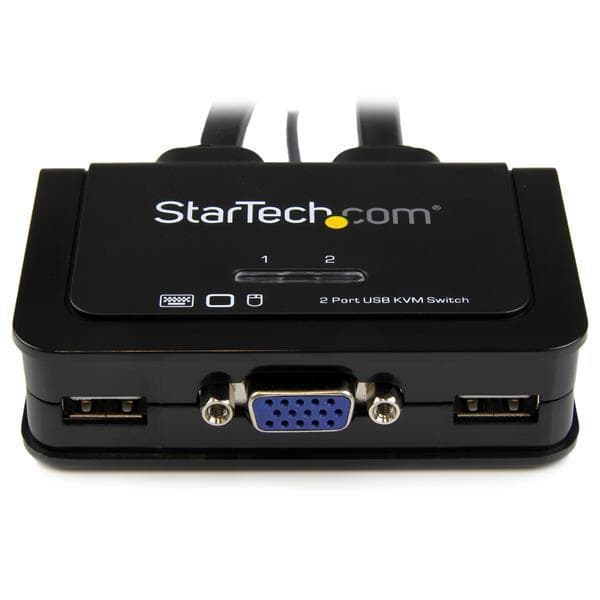 StarTech.com 2-ports USB VGA-kabel KVM-switch - USB-driven med fjärrkontroll - KVM-switch - USB - 2 x KVM-port(ar) - 1 lokal användare - Desktop (SV21