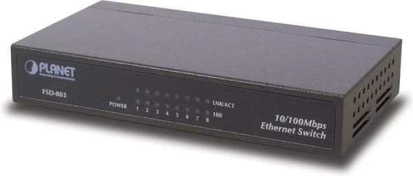 PLANET FSD-803 Nätverksswitch Fast Ethernet (10/100) Blå