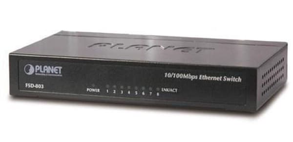 PLANET FSD-803 Nätverksswitch Fast Ethernet (10/100) Blå