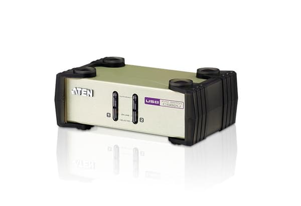ATEN CS82U - KVM-kytkin - PS/2, USB - 2 x KVM-porttia - 1 paikallinen käyttäjä - Pöytäkone (CS82U) Vaaleanharmaa
