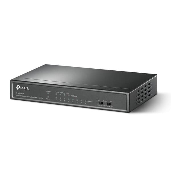 TP-LINK TL-SF1008LP nätverksswitch Unmanaged Fast Ethernet (10/100) Power over Ethernet (PoE) Svart