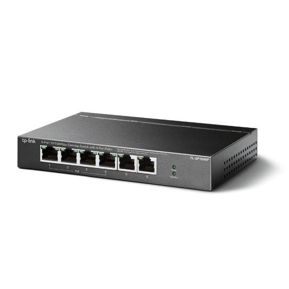 TP-LINK TL-SF1006P verkkokytkin Fast Ethernet (10/100) Power over Ethernet (PoE) Musta