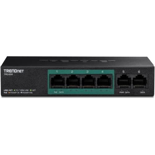 TRENDnet TPE S50 - Kytkin - Hallitsematon - 4 x 10/100 (PoE) + 1 x 10/100 - Pöytäkone - PoE (TPE-S50)
