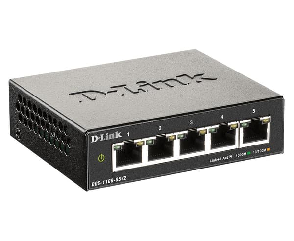 D-Link DGS 1100-05V2 - Switch - Smart - 5 x 10/100/1000 - Desktop - AC 100/240 V (DGS-1100-05V2/E)