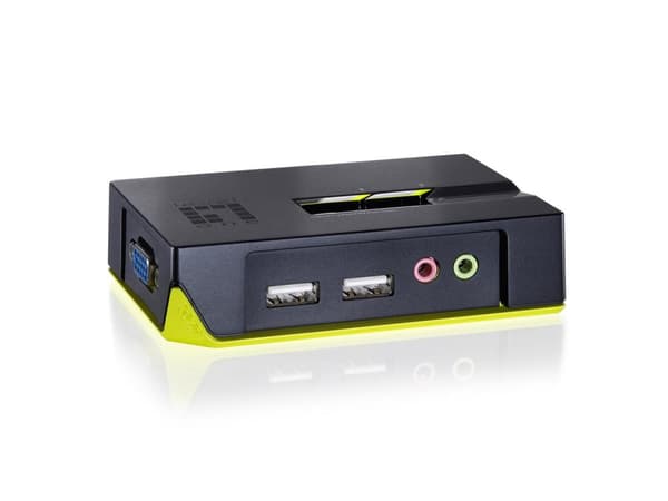 LevelOne ViewCon KVM-0221 – KVM/Audio-kytkin – USB – 2 porttia – 1 paikallinen käyttäjä (590221) musta, Vihreä