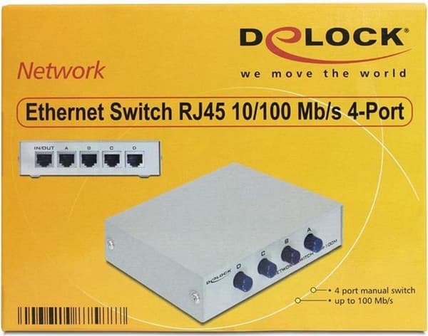 Delock Ethernet Switch RJ45 10/100 Mb/s 4-porttinen käyttöopas