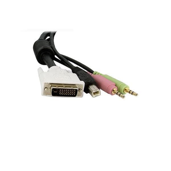 StarTech.com 4-in-1 4-in-1 USB Dual Link DVI-D KVM-kytkinkaapeli, jossa ääni ja mikrofoni - Näppäimistö/video/hiiri/äänikaapelit - USB Type A 4-pin Mi