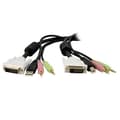 Pikkukuva 1 / 6: StarTech.com 4-in-1 4-in-1 USB Dual Link DVI-D KVM-kytkinkaapeli, jossa ääni ja mikrofoni - Näppäimistö/video/hiiri/äänikaapelit - USB Type A 4-pin Mi