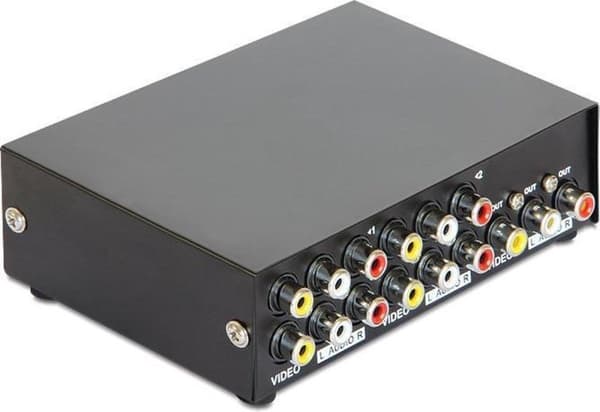 A/V Switch Delock 4 ingångar -> 1 utgång dubbelvägsventil