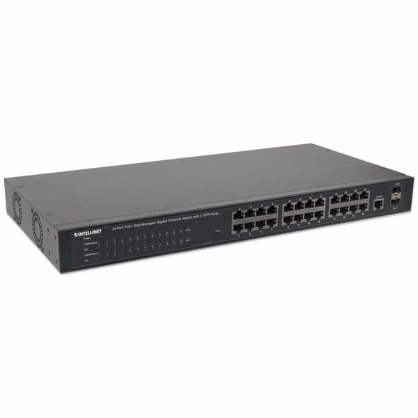 Intellinet PoE Web-Managed Gigabit Ethernet Switch - Switch - Managed - 24 x 10/100/1000 (PoE+) + 2 x SFP - Desktop, Rack-monterbar - PoE+ (560559)