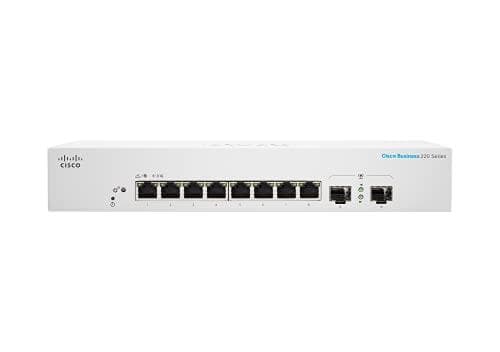 Cisco Business 220 Series CBS220-8T-E-2G - switch - smart - 8 x 10/100/1000 + 2 x Gigabit SFP (uplink) - rack mountable