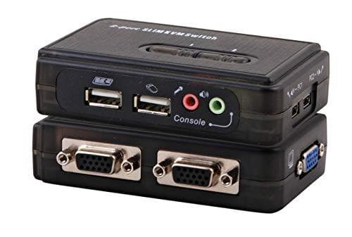 EFB Electronics EFB 2-porttinen KVM-kytkin USB-ääni + kaapelisarja (EB940) musta