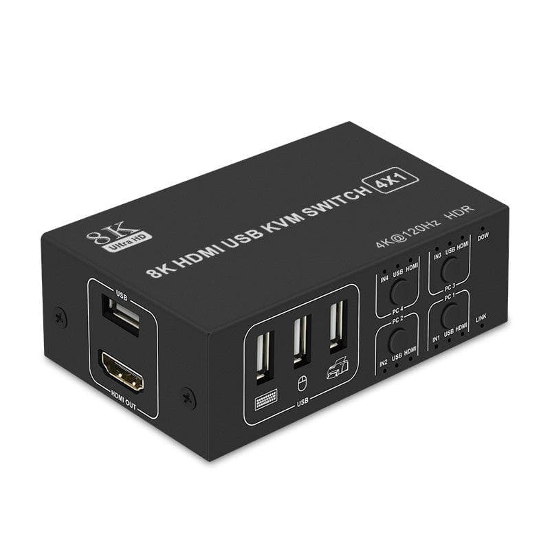 NÖRDIC KVM Switch 4 PC till 1xHDMI 8K60Hz och 4xUSB HDCP 2.2 för Xbox
