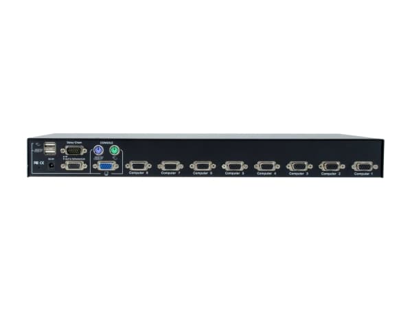 LevelOne KVM-3208, 2048 x 1536 piksler, Rack-montering, 1U, Sort