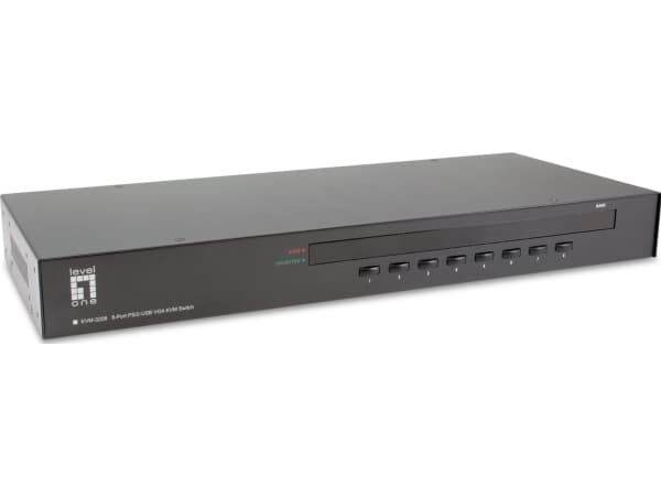 LevelOne KVM-3208, 2048 x 1536 piksler, Rack-montering, 1U, Sort