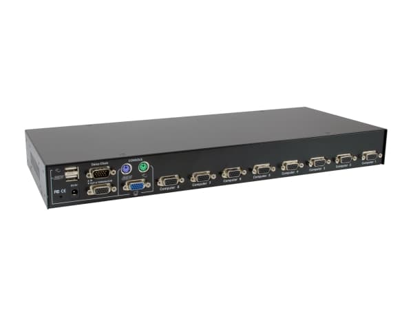 LevelOne KVM-3208, 2048 x 1536 piksler, Rack-montering, 1U, Sort