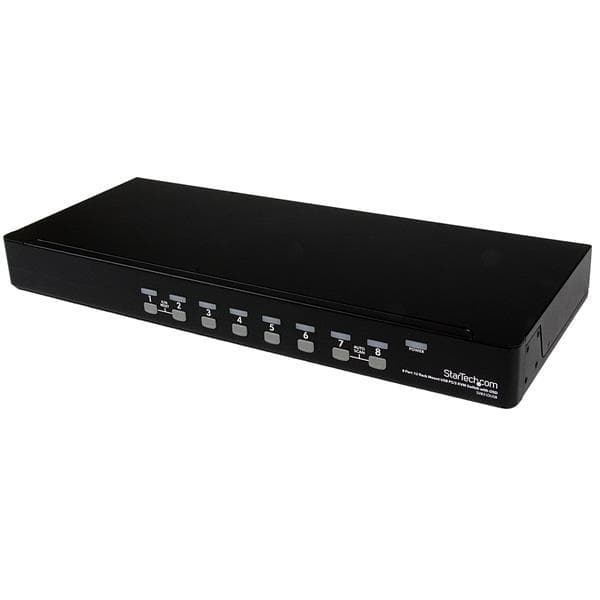 StarTech.com 8-porttinen 1U-teline USB PS/2 KVM-kytkin ja OSD musta