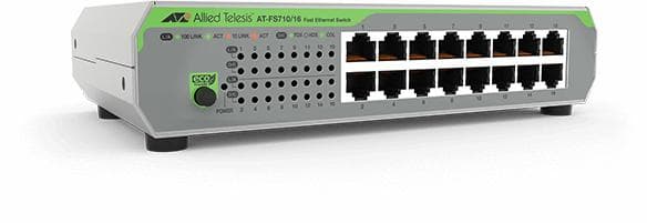 Allied Telesis AT-FS710/16-50 Unmanaged Fast Ethernet (10/100) 1U vihreä, harmaa