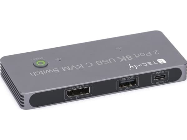Techly IDATA KVM-DPC8K, 8K Ultra HD, Grå