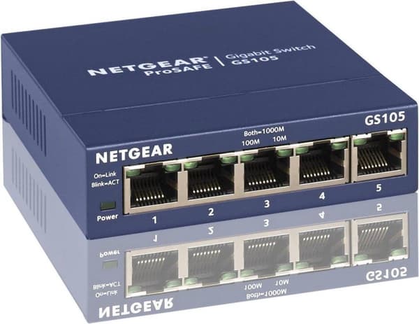 NETGEAR GS105 - Kytkin - 5 x 10/100/1000 - Pöytäkone (GS105GE)