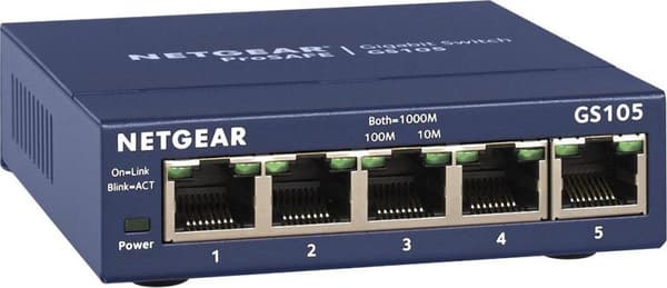 NETGEAR GS105 - Kytkin - 5 x 10/100/1000 - Pöytäkone (GS105GE)