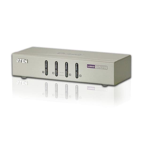 ATEN CS74U - KVM/ljudswitch - 4 x KVM/ljud - 1 lokal användare - stationär dator - DC (CS74U-AT)
