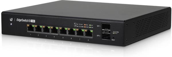 Ubiquiti EdgeSwitch 8, 150W, 8 Gigabit RJ45-porttia, 2 SFP (ES-8-150W) musta