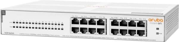 Hewlett Packard Enterprise Aruba Instant On 1430 16G Class4 PoE 124W Unmanaged L2 Gigabit Ethernet (10/100/1000) Power over Ethernet (PoE) 1U Wit