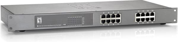 LevelOne FEP-1612W150 - Kytkin - 16 x 10/100 (PoE+) - telineeseen asennettava - PoE+ (FEP-1612W150)