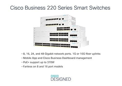 Cisco Business 220-serien CBS220-8P-E-2G - Switch - Smart - 8 x 10/100/1000 (PoE+) + 2 x Gigabit SFP (Uplink) - rackmonterbar - PoE+ (67 W)
