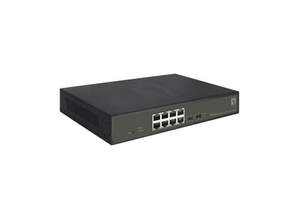 LevelOne Hilbert 10-portars Gigabit PoE Smart Lite Switch - 8 PoE-utgångar - 2 x Gigabit SFP - 802.3at/af PoE - 130W PoE Power Budget (GES-2110P)