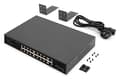 Pikkukuva 5 / 6: Digitus 16+2 -portti 10/100/1000 Mbps + 2 Gigabit SFP PoE -kytkin - Hallitsematon - Gigabit Ethernet (10/100/1000) - Full Duplex - Rackmount - 1U (DN-