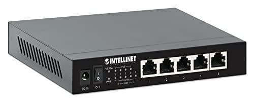 INTELLINET 5-ports 2.5G Ethernet PoE+-switch Fire PSE PoE+-porte, 10/100/1000/2500 Mbps på alle porte, 55 W PoE-strømbudget, ikke-administreret, skriv