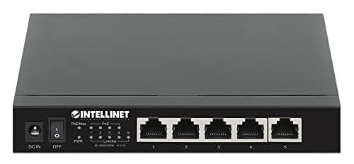 INTELLINET 5-ports 2.5G Ethernet PoE+-switch Fire PSE PoE+-porte, 10/100/1000/2500 Mbps på alle porte, 55 W PoE-strømbudget, ikke-administreret, skriv