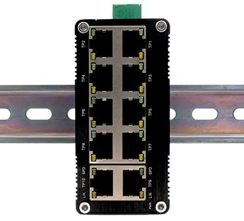 Kytkin 10-porttinen Industrial Ethernet 10x10/100/1000Tx, 12-48VDC (EX-62025)