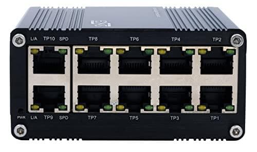 Kytkin 10-porttinen Industrial Ethernet 10x10/100/1000Tx, 12-48VDC (EX-62025)