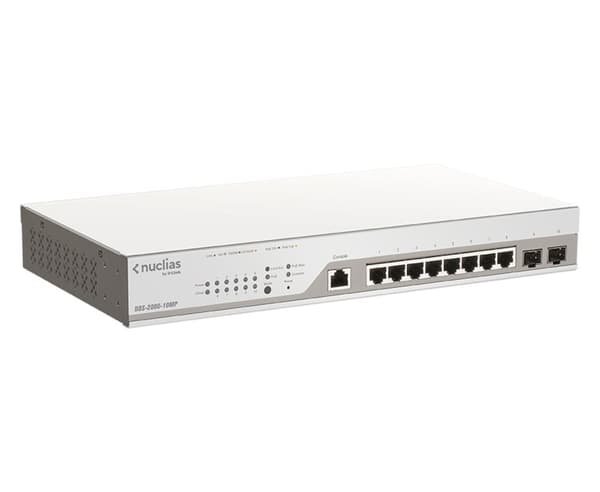 D-Link DBS-2000-10MP/E verkkokytkin Hallittu L2 Gigabit Ethernet (10/100/1000) Power over Ethernet (PoE) Harmaa (DBS-2000-10MP/E)
