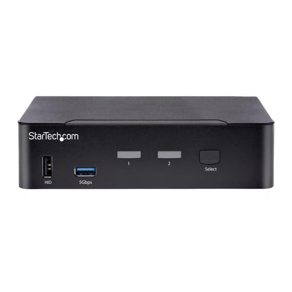 STARTECH.COM 2 Port USB C KVM Switch KVM Switch med 4K 60Hz DisplayPort Thunderbolt 3/4 och USB C DP Alt Mode Audio USB A Hub (SV231DPUCA)