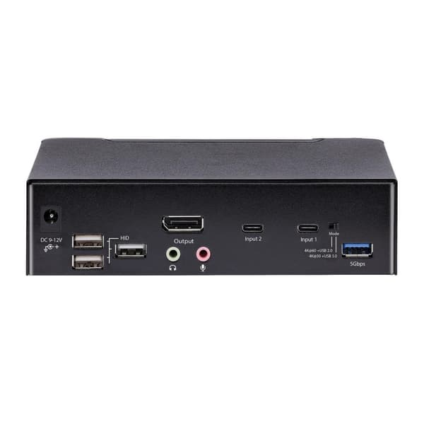 STARTECH.COM 2 Port USB C KVM Switch KVM Switch med 4K 60Hz DisplayPort Thunderbolt 3/4 och USB C DP Alt Mode Audio USB A Hub (SV231DPUCA)