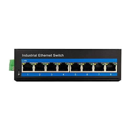 LogiLink Industrial Fast Ethernet PoE Switch, 8-portars 10/100Base-TX RJ45, Plug & Play, svart metallhölje, - 1 st (NS201P)