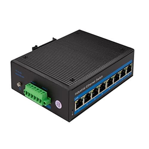 LogiLink Industrial Fast Ethernet PoE Switch, 8-portars 10/100Base-TX RJ45, Plug & Play, svart metallhölje, - 1 st (NS201P)