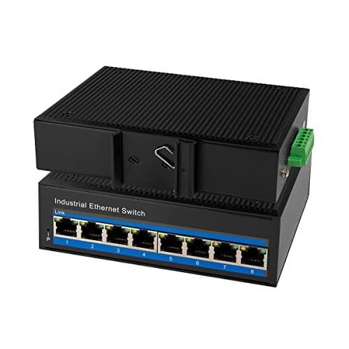 LogiLink Industrial Fast Ethernet PoE Switch, 8-portars 10/100Base-TX RJ45, Plug & Play, svart metallhölje, - 1 st (NS201P)