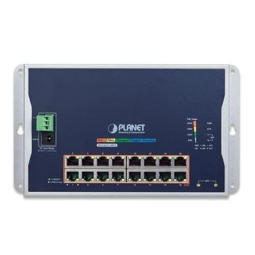 PLANET WGS-4215-16P2S Network Switch Managed L2 Gigabit Ethernet (10/100/1000) Power over Ethernet (PoE) Svart (WGS-4215-16P2S)
