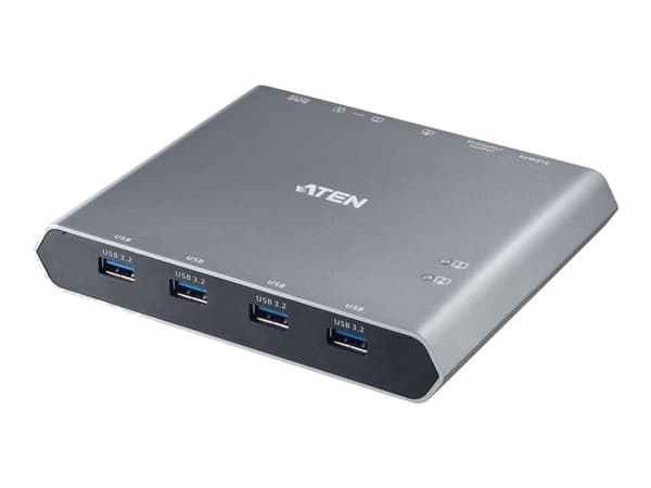 ATEN US3311 - Omkopplare för tangentbord/video/mus/ljud/USB - 4 x USB 3.2 Gen 1 - 2 lokala användare - skrivbordsmodell Silver