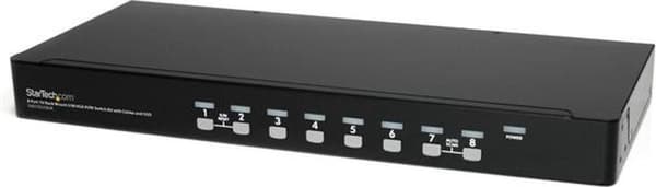 StarTech.com 8-ports USB KVM-switchsæt med OSD og kabler Kan monteres i rack - KVM-switch - USB - 8 x KVM-port(e) - 1 lokal bruger - rackmonterbar (SV Sort